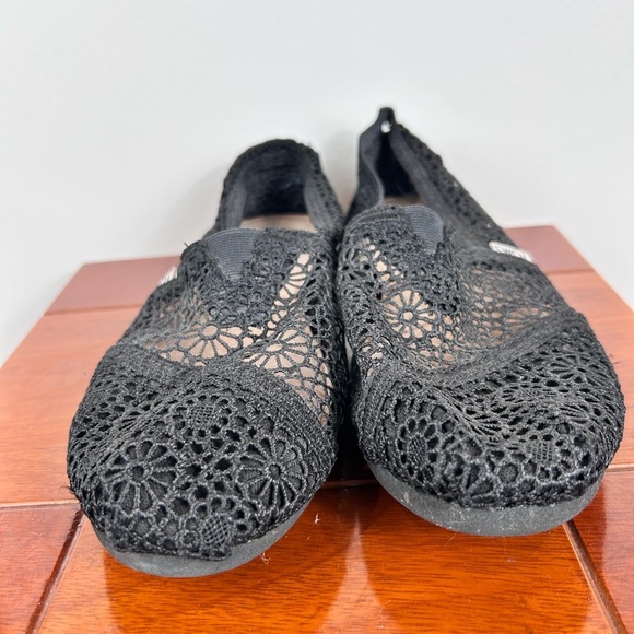 Toms black Moroccan Crochet Classic Slip-on Shoe, 10, suede insole Summer NEW - Picture 4 of 7